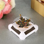 360 Derece Güneş Enerjili Beyaz Renk Vitrin Standı - 1