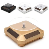 360 Derece Güneş Enerjili Gold Renk Vitrin Standı - 1