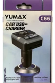 Yumax - Bluetooth FM Transmitter Araç Kiti C66 - 30W Hızlı Şarj, USB/SD/MP3, Tüm Araçlara Uyumlu - 6