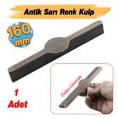 Saral Çizgili Antik Sarı Metal Kulp 160 mm 16 cm Mobilya Çekmece Mutfak Dolabı Dolap Kapak Kulpları thumbnail 2