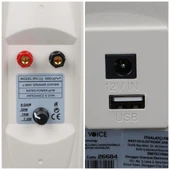 Magicvoice MV-25 16 CM 80 Watt Komütatörlü Hat Trafolu Beyaz Sütun Hoparlör 2'Li Okul Cami Konferans Salonu Hoparlörü - 4