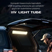 Ayt Zmr-385 Katlanır Şişirilebilir Beyaz Ledli Aydınlatma Tüpü Usb Ve Solar Güneş Enerjisi Şarjlı Armatür Kamp Lambası thumbnail 2