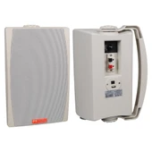 Magicvoice MV-03 16 CM 60 Watt Komütatörlü Hat Trafolu Beyaz Sütun Hoparlör 2'Li Okul Cami Konferans Salonu Hoparlörü - 1