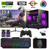 Xaser Eco X310 Ryzen 5 5600 16GB Ram 512GB M.2 NVMe SSD 8GB RTX5060 23.8" 180Hz Curved Oyuncu Bilgisayarı - 1