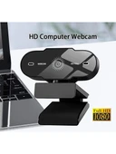 CoverZone Webcam 1080P USB Kablolu Tak Çalıştır Konferans Kamera Dahili Mikrofon Chat Görüntülü Sohbet Yayın Kamerası Hd Video Web Kamerası A6 Web Cam (A6) thumbnail 1