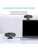 CoverZone Webcam 1080P USB Kablolu Tak Çalıştır Konferans Kamera Dahili Mikrofon Chat Görüntülü Sohbet Yayın Kamerası Hd Video Web Kamerası A6 Web Cam (A6) thumbnail 3