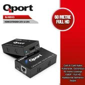 QPORT Q-HEX3 HDMI EXTENDER CAT6 60M 2 Lİ PAKET - 1