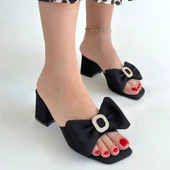 Pabucmarketi Siyah Kadın Topuklu Terlik - 4