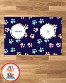 Petmat KEdi veya Köpek Mama Paspası , Kaymaz Taban , Yıkanabilir , Evcil Hayvan Paspası - 1