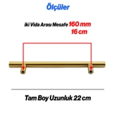 Alteta Gold Altın 160 mm 16 cm Metal Mobilya Kulpu Mutfak Çekmece Dolap Dolabı Kapak Kulpları Kulbu thumbnail 2