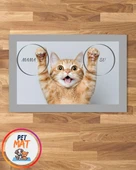 Petmat Kedi Mama Paspası , Kaymaz Taban , Yıkanabilir , Evcil Hayvan Paspası - 1