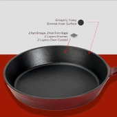 Lava Döküm Yuvarlak Kızartma Tavası Yekpare Saplı. Çap(Ø)20cm. thumbnail 6