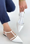 Pabucmarketi Beyaz Rugan Kadın Alçak Topuk Ayakkabı thumbnail 2