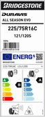 Bridgestone 225/75R16 C 121/120R Duravıs A/S Evo B-A-72 4 Mevsim Hafif Ticari Lastiği (Üretim Yılı: 2025) - 2