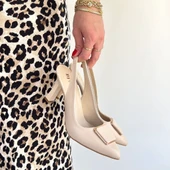 Pabucmarketi Bej Kadın Topuklu Ayakkabı thumbnail 4