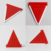 25x20 Cm Kırmızı Üçgen Branda Flama Bayrak Araç Dayanıklı İş Güvenlik Uyarı İşaretleme Aksesuarı thumbnail 2