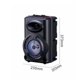 Zore GD-903 Dijital LED Göstergeli FM Radyolu Mikrofonlu RGB TWS 8 inç Stereo Bass Kablosuz Karaoke Hoparlör - 4
