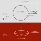 Lava Döküm Yuvarlak Kızartma Tavası Yekpare Saplı. Çap(Ø)20cm. thumbnail 5