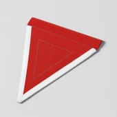 25x15 Cm Kırmızı Üçgen Branda Flama Bayrak Araç Dayanıklı İş Güvenlik Uyarı İşaretleme Aksesuarı thumbnail 4