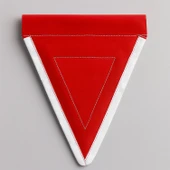 25x15 Cm Kırmızı Üçgen Branda Flama Bayrak Araç Dayanıklı İş Güvenlik Uyarı İşaretleme Aksesuarı thumbnail 1