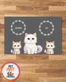 Petmat KEdi Mama Paspası , Kaymaz Taban , Yıkanabilir , Evcil Hayvan Paspası - 1