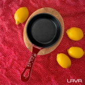 Lava Döküm Yuvarlak Kızartma Tavası Yekpare Saplı Kayın Servis Ahşabı. Çap(Ø)16cm. thumbnail 7