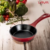 Lava Döküm Yuvarlak Kızartma Tavası Yekpare Saplı. Çap(Ø)16cm.-Bordo - 7