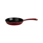Lava Döküm Yuvarlak Kızartma Tavası Yekpare Saplı. Çap(Ø)16cm.-Bordo - 1