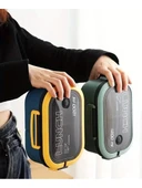 Taşınabilir Yemek Kabı Lunch Box 2 Katlı Diyet Beslenme Kutusu Saklama Kabı Çatal Kaşıklı Sefer Tası - 3