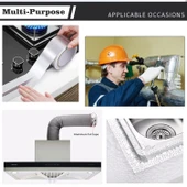 Alüminyum Folyo Bant Yanmaz Kombi Soba Borusu Bandı 48mm X 5M - 4