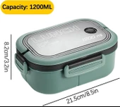 Taşınabilir Yemek Kabı Lunch Box 2 Katlı Diyet Beslenme Kutusu Saklama Kabı Çatal Kaşıklı Sefer Tası - 1