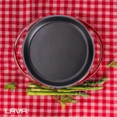 Lava Döküm Yuvarlak Sahan Döküm Demir Yekpare Çift Kulplu Çap(Ø)20cm.-Bordo thumbnail 7