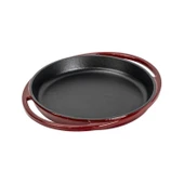 Lava Döküm Yuvarlak Sahan Döküm Demir Yekpare Çift Kulplu Çap(Ø)20cm.-Bordo thumbnail 2