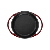 Lava Döküm Yuvarlak Sahan Döküm Demir Yekpare Çift Kulplu Çap(Ø)16cm.-Bordo thumbnail 3