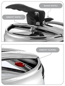 new and single Krom Paslanmaz Çelik Tabanlı Düdüklü Tencere 5 Lt thumbnail 5