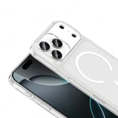 iPhone 17 Pro Max Kılıf M-safe Şarj Özellikli Şeffaf Kamera Çerçeveli Porto Kılıf thumbnail 4