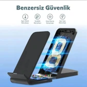 WOYAX by DEJİ WY-02 15W iPhone ve Android Uyumlu Hızlı Wireless Kablosuz Şarj Standı Siyah - 2