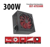 PowerBoost BST-ATX300R 300w, PPFC 12cm Kırmızı Fanlı ATX PSU (Retail Box) - 1