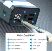 WOYAX by DEJİ WY-30F 30000mAh Dijital Göstergeli 22.5W Hızlı Taşınabilir Powerbank Şarj Cihazı Siyah - 2