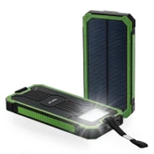 DEJİ DJ-OL2 10000mAh Led Işıklı Güneş Enerjili Solar Taşınabilir Powerbank Şarj Cihazı Yeşil - 1