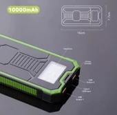 DEJİ DJ-OL2 10000mAh Led Işıklı Güneş Enerjili Solar Taşınabilir Powerbank Şarj Cihazı Yeşil - 2