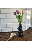 DEKOPOR Zen Seramik Dekoratif Vazo siyah - 4