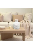 DEKOPOR Minimalist Dalga Desenli Seramik Mini Vazo | Modern Dekor Parçası - 3
