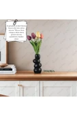 DEKOPOR Zen Seramik Dekoratif Vazo siyah - 1