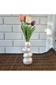 DEKOPOR Zen Seramik Dekoratif Vazo İNCİ - 5