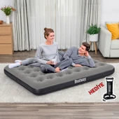 Bestway Ultra Queen 2 Kişilik Şişme Yatak + El Pompası Hediyeli 191x137x22cm 671GZ BW143 - 1