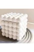 DEKOPOR Bubble Kare Beton Saksı & Kalemlik - Modern Minimalist Dekoratif Organizer - 6