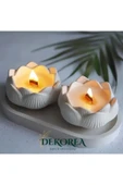 DEKOPOR Dekorea Home Lotus Taş Tozu Mumluk – El Yapımı Aromaterapi Mum - 1