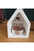 DEKOPOR El Yapımı Taş Tozu Ev Mumluk | Dekoratif Tealight Mumluk ( 3adet ) - 4