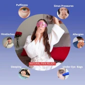 Pembe Jel Boncuklu Göz Maskesi, Soğuk & Sıcak Kullanım Rahatlatıcı Terapi Maskesi - 4